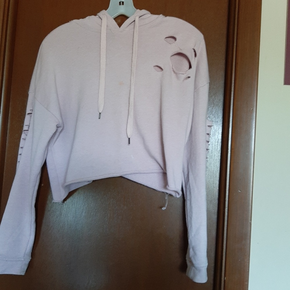 Cropped Torn Hoodie
